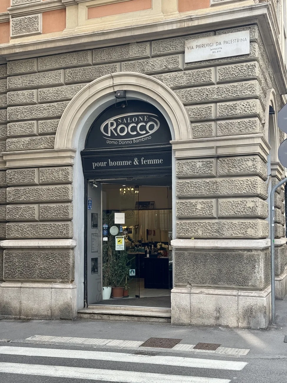 La facciata del Salone Rocco a Trieste